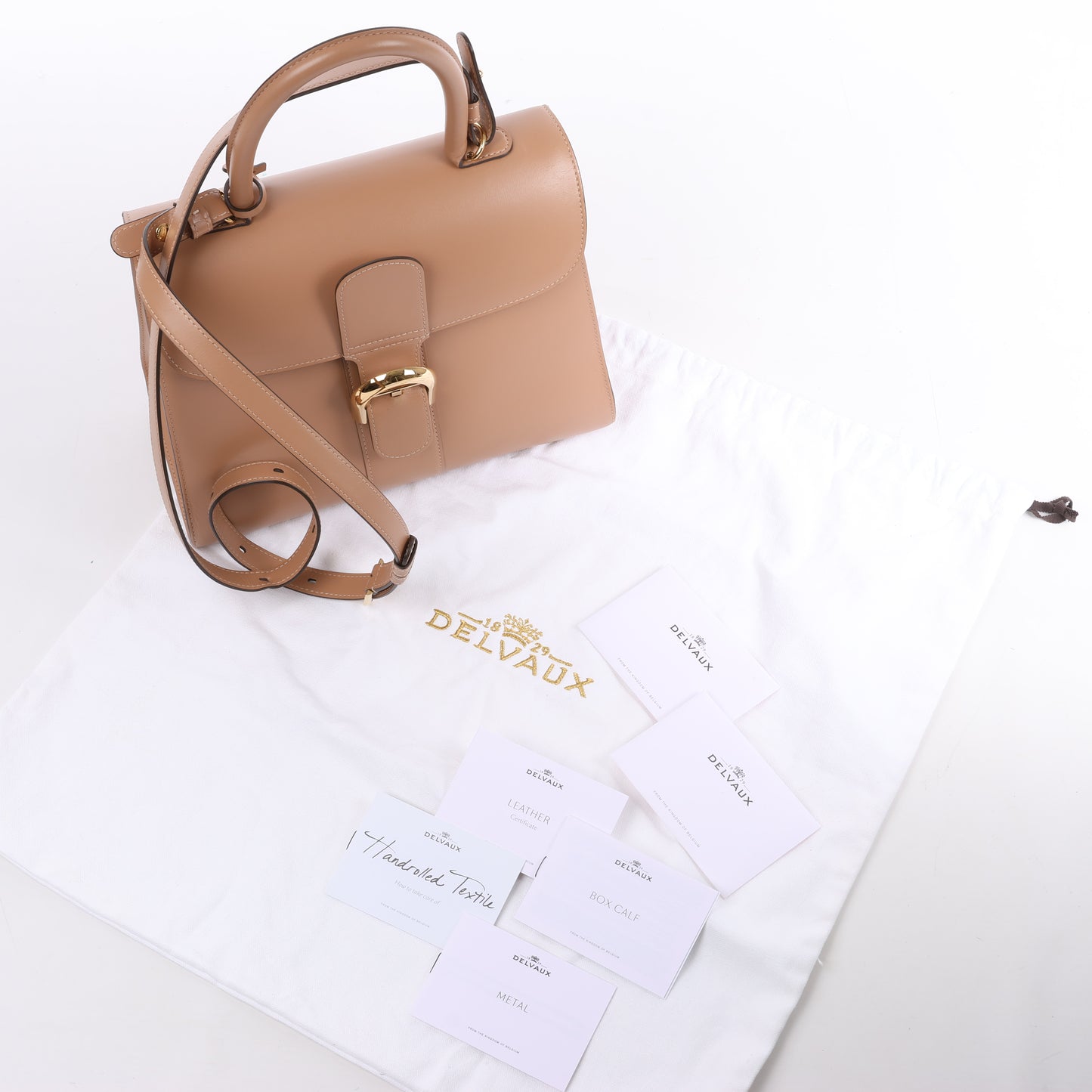 Delvaux Brillant MM Leder 2Way Handtasche in Beige