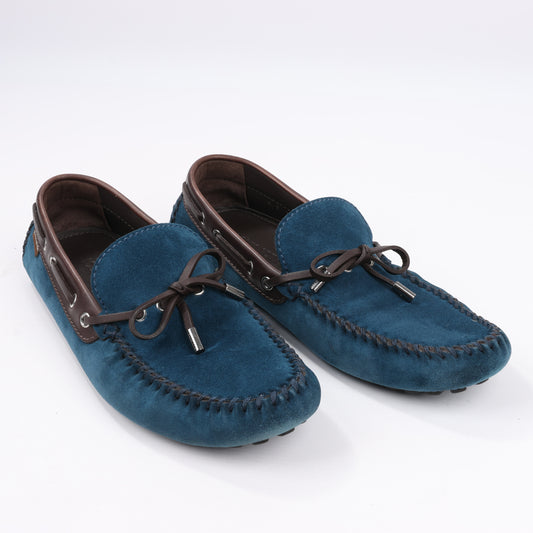 Louis Vuitton 14 Jahre Wildleder-Loafer in Marineblau x Braun, Größe 43 EU, ND0114