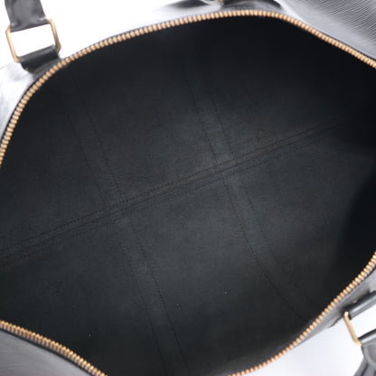 Louis Vuitton Epi Leder Keepall 50 Reisetasche in Schwarz M42962