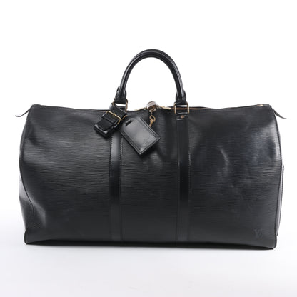 Louis Vuitton Epi Leder Keepall 50 Reisetasche in Schwarz M42962