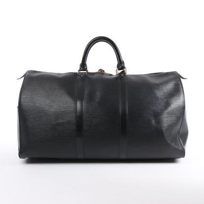 Louis Vuitton Epi Leder Keepall 50 Reisetasche in Schwarz M42962