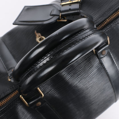 Louis Vuitton Epi Leder Keepall 50 Reisetasche in Schwarz M42962
