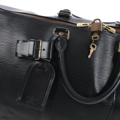 Louis Vuitton Epi Leder Keepall 50 Reisetasche in Schwarz M42962