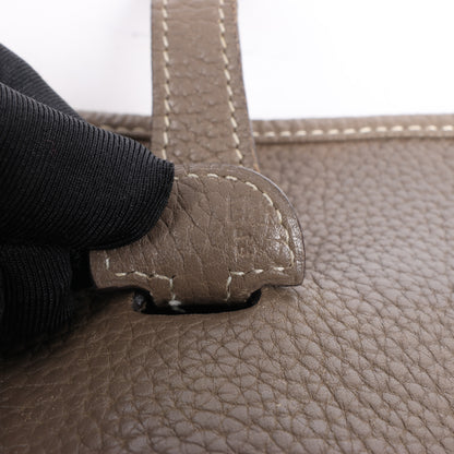 Hermès Evelyne 1 29 PM Taurillon Clemence Taupe Silber Metallbeschläge L: 2008