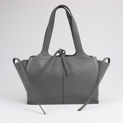 Celine Tri-Fold Leather Shoulder Bag in Grey