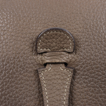 Hermès Evelyne 1 29 PM Taurillon Clemence Taupe Silber Metallbeschläge L: 2008