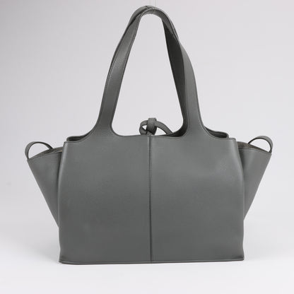 Celine Tri-Fold Leather Shoulder Bag in Grey