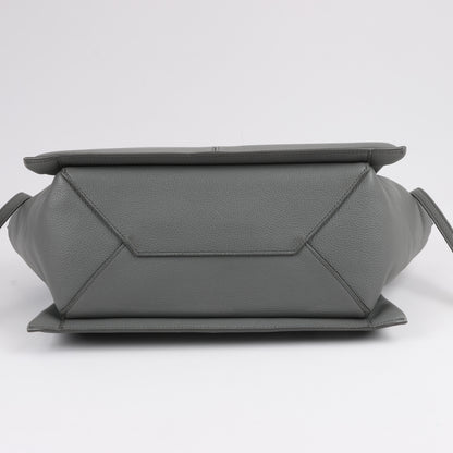 Celine Tri-Fold Leather Shoulder Bag in Grey