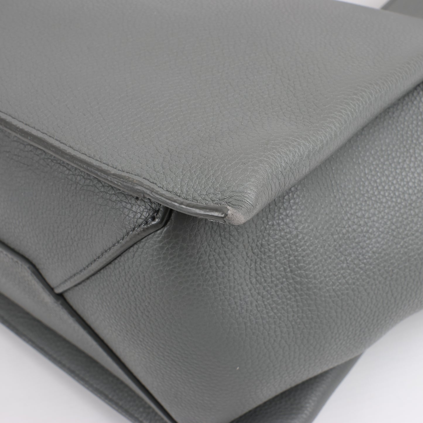 Celine Tri-Fold Leather Shoulder Bag in Grey