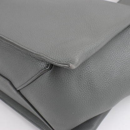 Celine Tri-Fold Leather Shoulder Bag in Grey