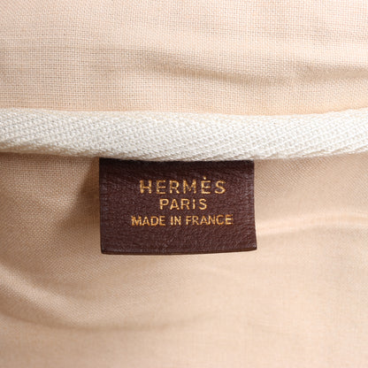 HERMES Victoria 43 Taurillon x Toile Reisetasche in Braun x Beige