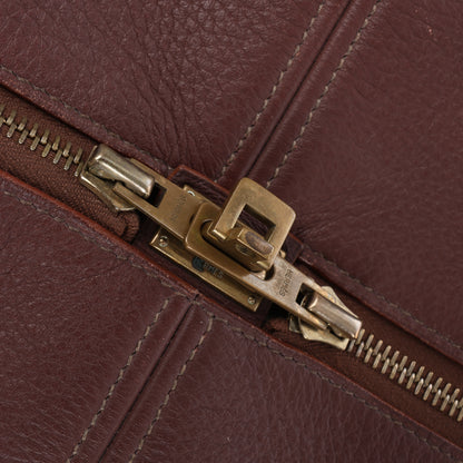 HERMES Victoria 43 Taurillon x Toile Reisetasche in Braun x Beige