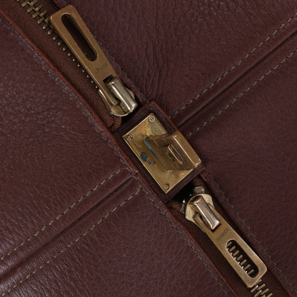 HERMES Victoria 43 Taurillon x Toile Reisetasche in Braun x Beige