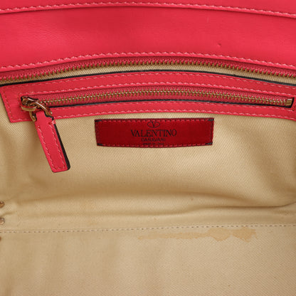 Sac à main Valentino Garavani Rockstud en cuir rose à double compartiment