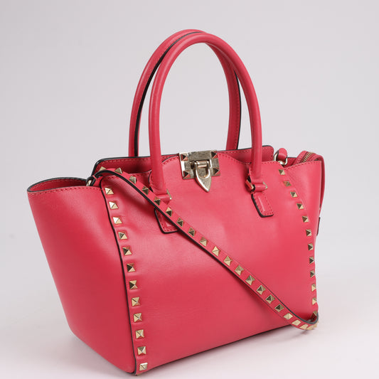 Valentino Garavani Rockstud Leather 2Way Handbag in Pink