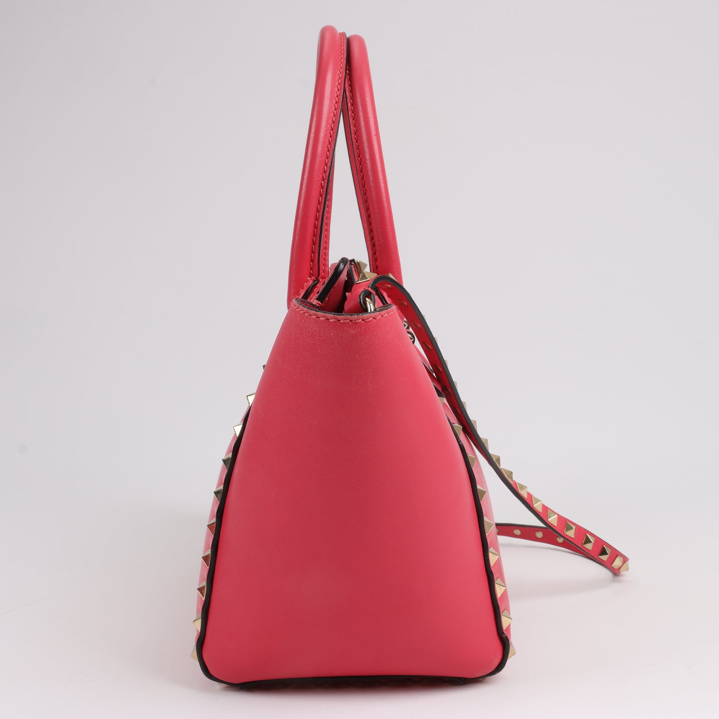 Sac à main Valentino Garavani Rockstud en cuir rose à double compartiment
