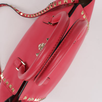 Sac à main Valentino Garavani Rockstud en cuir rose à double compartiment