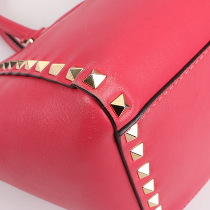 Sac à main Valentino Garavani Rockstud en cuir rose à double compartiment