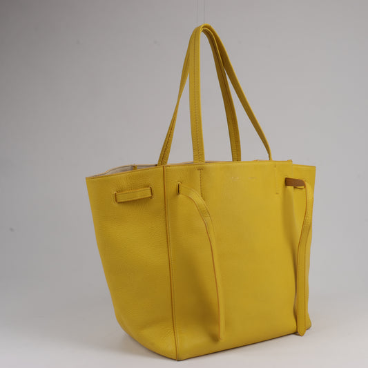 Celine Cabas Phantom Small Leather Shoulder Bag in Yellow