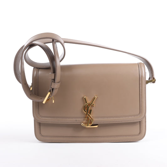 Saint Laurent Paris Solferino Leder-Umhängetasche in Schwarz 711039