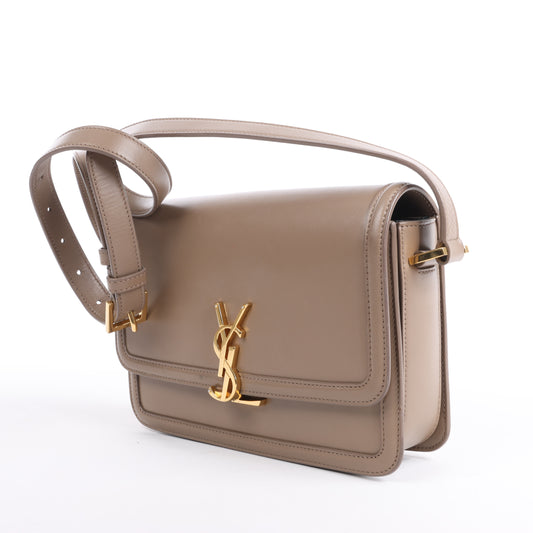 Saint Laurent Paris Solferino Leder-Umhängetasche in Schwarz 711039