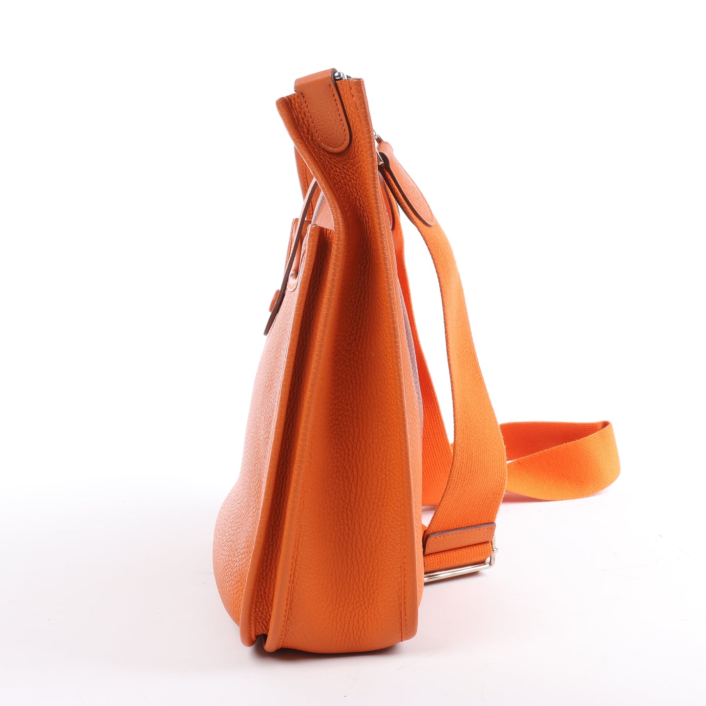 HERMES Evelyne 1 33 GM Taurillon Clemence Orange Silber Metallbeschläge Umhängetasche □JO: 2011