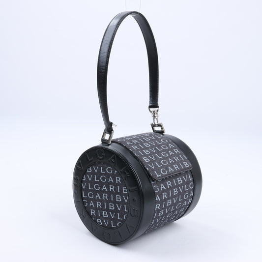 BVLGARI B.Zero 1 Denim & Leather Handbag in Black x Navy