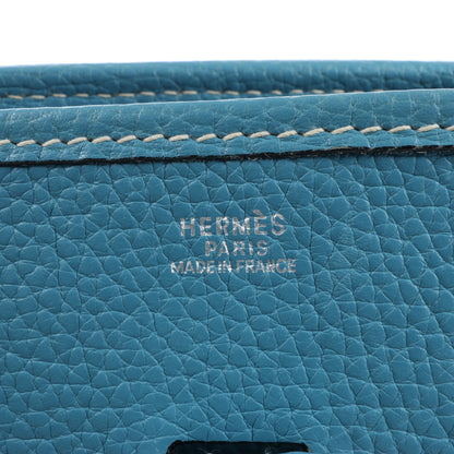 Hermès Evelyne 1 29 PM Taurillon Clemence Blue Jean Silver Metal Fittings □H: 2004
