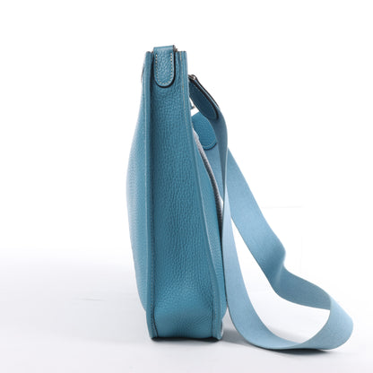 Hermès Evelyne 1 29 PM Taurillon Clemence Blue Jean Silver Metal Fittings □H: 2004