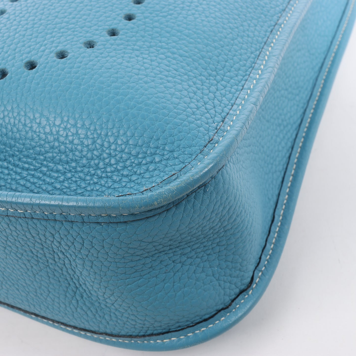 Hermès Evelyne 1 29 PM Taurillon Clemence Blue Jean Silver Metal Fittings □H: 2004