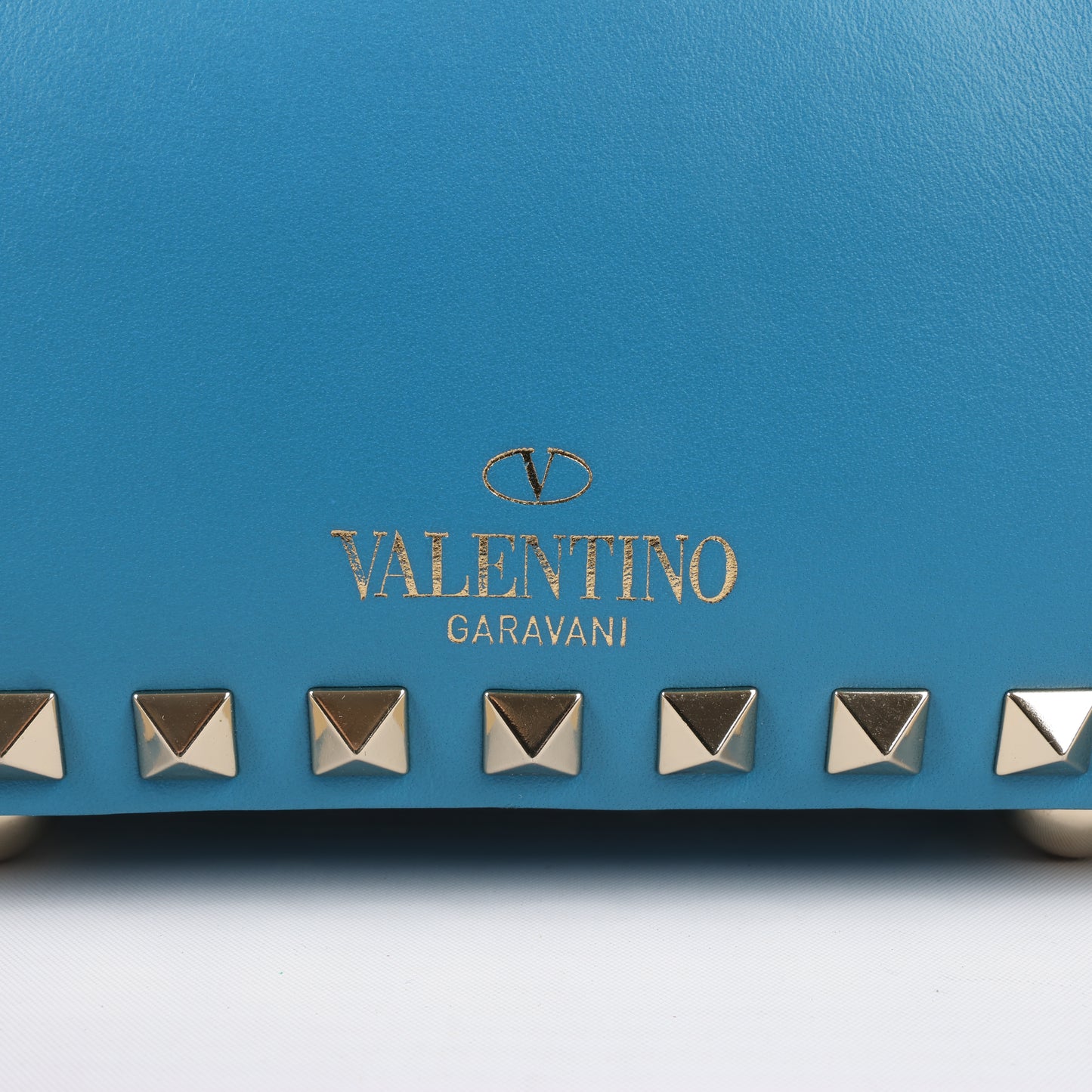 Mini sac à main Rockstud Valentino Garavani en cuir bleu