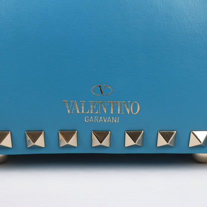 Mini sac à main Rockstud Valentino Garavani en cuir bleu