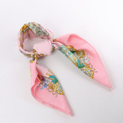 Hermes Carré 90 „VOILES DE LUMIERE“ Seidentaschentuch in Rosa