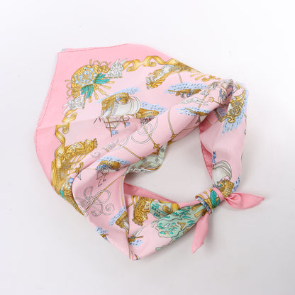 Hermes Carré 90 „VOILES DE LUMIERE“ Seidentaschentuch in Rosa