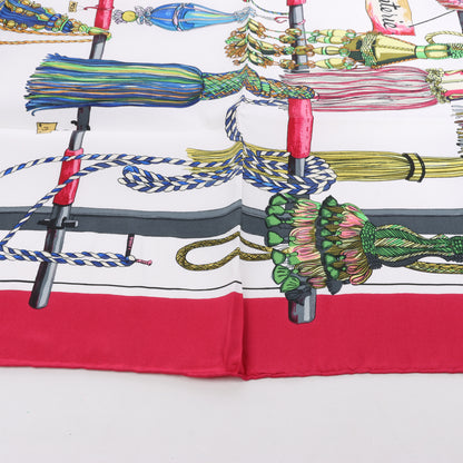 Hermes Carré 90 „PASEMENTERIE“ Seidentaschentuch in Rot