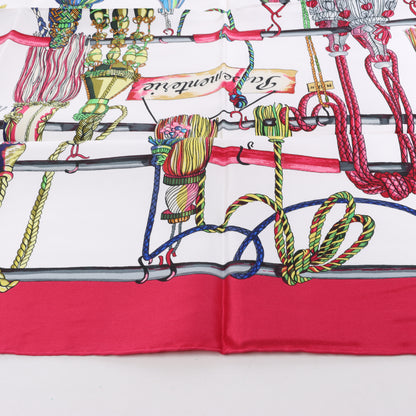 Hermes Carré 90 „PASEMENTERIE“ Seidentaschentuch in Rot