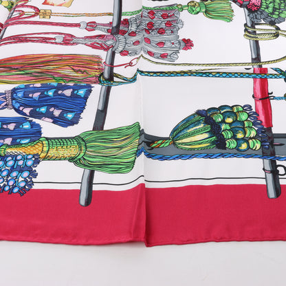 Hermes Carré 90 „PASEMENTERIE“ Seidentaschentuch in Rot