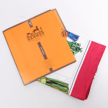 Hermes Carré 90 „PASEMENTERIE“ Seidentaschentuch in Rot
