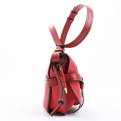 LOEWE Soft Grain Calfskin Mini Gate Crossbody Bag Scarlet Red Burnt Red