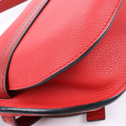 LOEWE Soft Grain Calfskin Mini Gate Crossbody Bag Scarlet Red Burnt Red