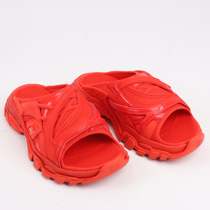 Balenciaga Stoff x Gummisandalen in Rot 618083, Größe 39 EU
