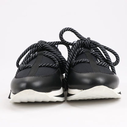 Pierre Hardy Leder x Stoff Sneakers in Schwarz x Marineblau, Größe 37 EU