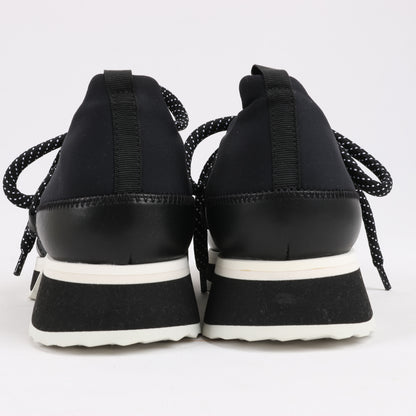 Pierre Hardy Leder x Stoff Sneakers in Schwarz x Marineblau, Größe 37 EU