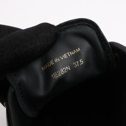 PRADA Logo-Leder-Sneaker in Schwarz × Weiß 1E282N, Größe 37,5 EU