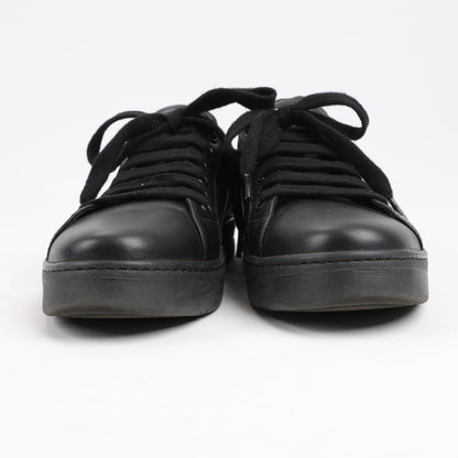PRADA Logo-Leder-Sneaker in Schwarz × Weiß 1E282N, Größe 37,5 EU