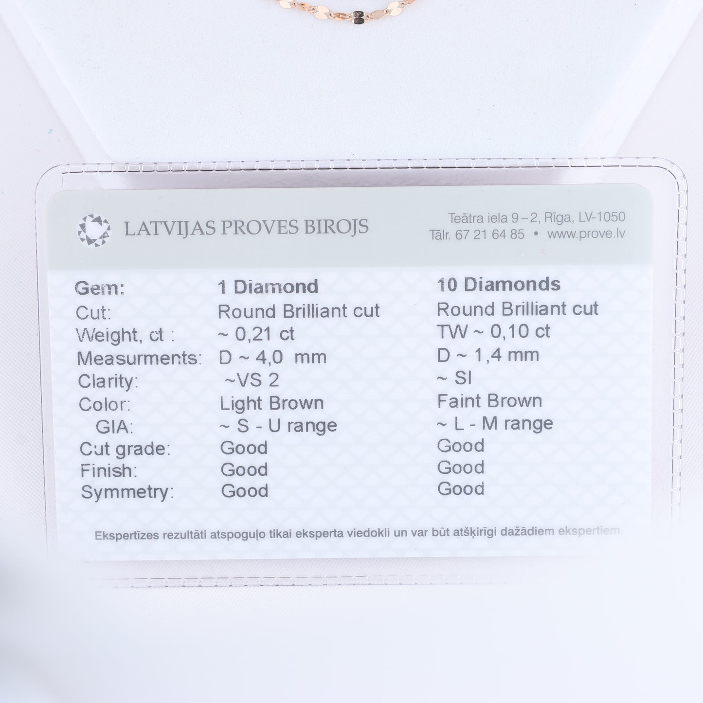Gold (18k) chain and pendant set with 11 natural diamonds