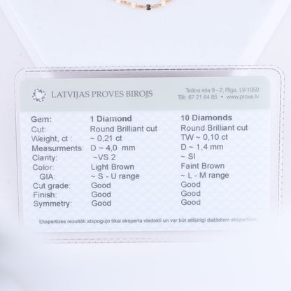Gold (18k) chain and pendant set with 11 natural diamonds