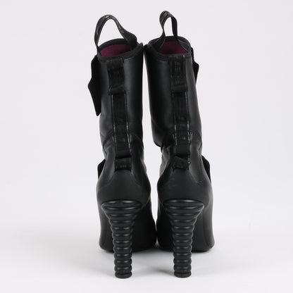 Fendi Lederstiefeletten in Schwarz, Größe 38 EU