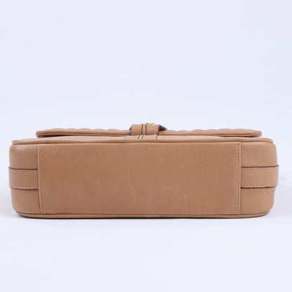 Celine Triomphe Quilted Leather Crossbody Bag in Camel