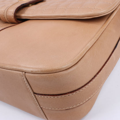 Celine Triomphe Quilted Leather Crossbody Bag in Camel